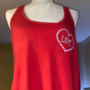 Victoria Secret Red Heat Love Low Back Lounge Wear Tank Top XL